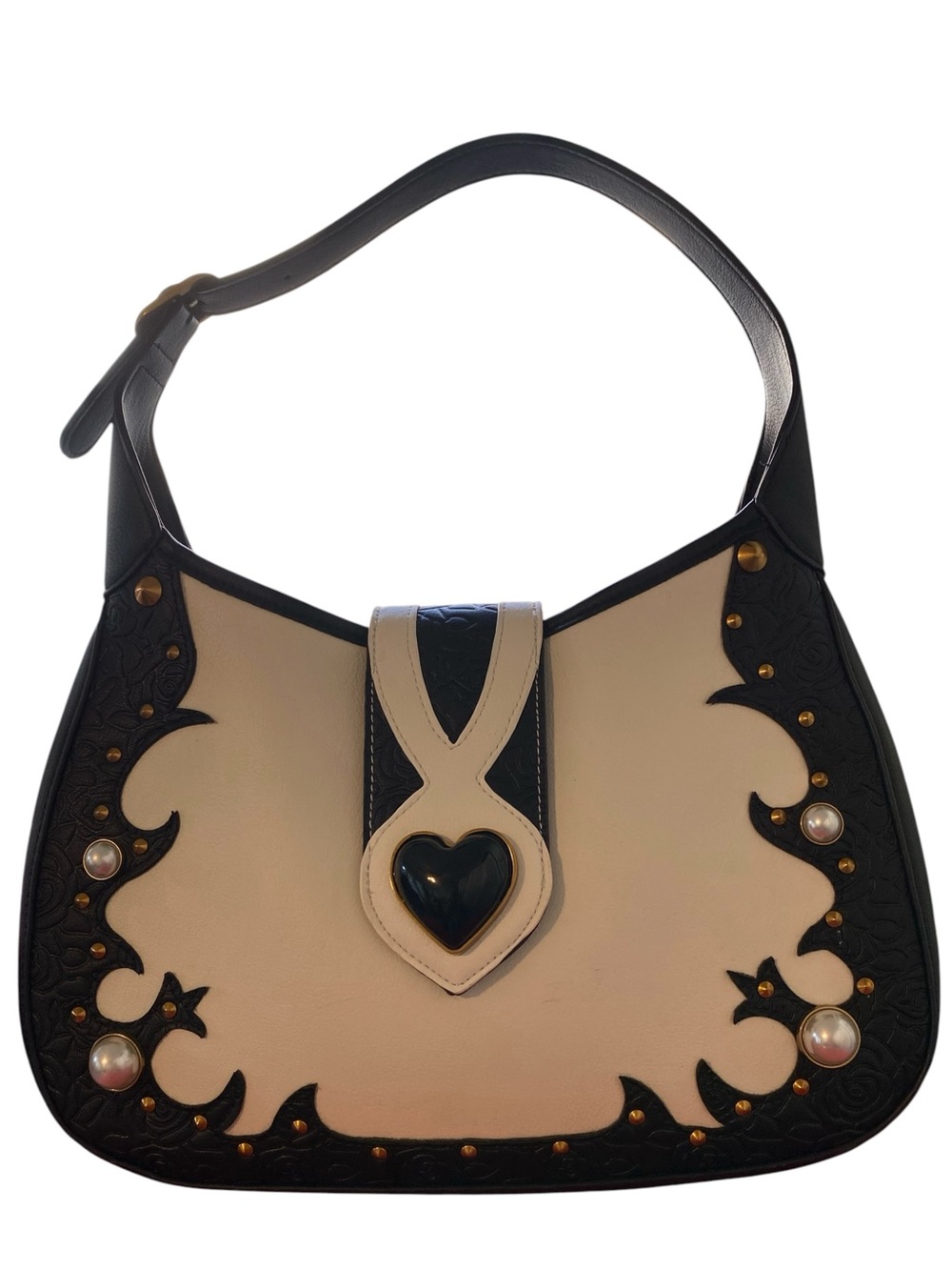 Women's Betsey Johnson 'Hey Cowboy' Black & Cream Bag